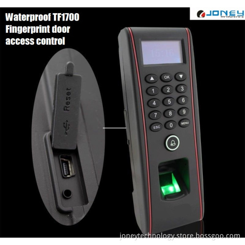 IP65 Waterproof Fingerprint Biometric Access Control Reader TF1700 LED Screen